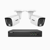 ADLK500 - Zestaw do Monitoringu Przewodowa 2 Kamery 3K z 8-Kanałowy Rejestratorem Hybrydowy, Noktowizją Podwójne światło, przysłoną f/1.2 Super Aperture, sygnałem wyjściowym 4 w 1, wbudowany mikrofon, Klasa wodoszczelności IP67